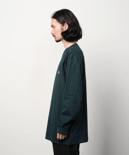 Carhartt WIP（カーハートダブリューアイピー）の「Carhartt WIP/カーハートダブリューアイピー ワンポイント チェイスロンT I026392（Tシャツ/カットソー・メンズ・ブラック/グリーン/ホワイト/ブルー/パープル/ブラウン・XL/L/M/XXL）」の18枚目の写真