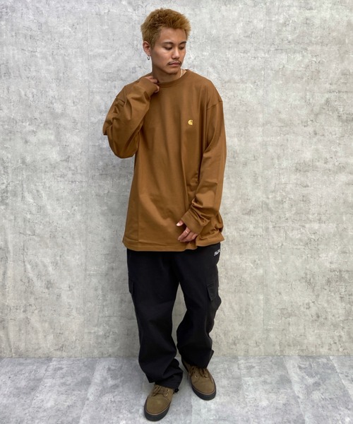 Carhartt WIP（カーハートダブリューアイピー）の「Carhartt WIP/カーハートダブリューアイピー ワンポイント チェイスロンT I026392（Tシャツ/カットソー・メンズ・ブラック/グリーン/ホワイト/ブルー/パープル/ブラウン・XL/L/M/XXL）」の14枚目の写真