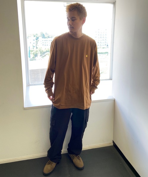 Carhartt WIP（カーハートダブリューアイピー）の「Carhartt WIP/カーハートダブリューアイピー ワンポイント チェイスロンT I026392（Tシャツ/カットソー・メンズ・ブラック/グリーン/ホワイト/ブルー/パープル/ブラウン・XL/L/M/XXL）」の9枚目の写真