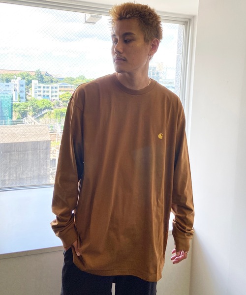 Carhartt WIP（カーハートダブリューアイピー）の「Carhartt WIP/カーハートダブリューアイピー ワンポイント チェイスロンT I026392（Tシャツ/カットソー・メンズ・ブラック/グリーン/ホワイト/ブルー/パープル/ブラウン・XL/L/M/XXL）」の7枚目の写真