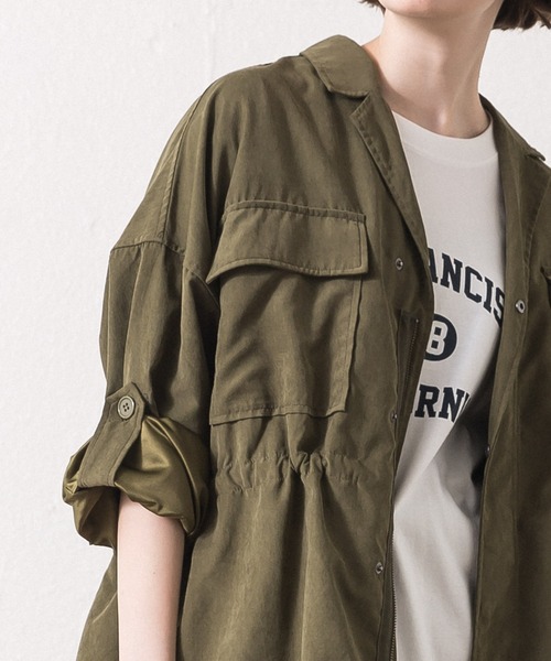 ALLUMER(アリュメール)の「フィブリルミリタリーブルゾン(ミリタリージャケット・レディース・カーキ/ブラック・1)」の10枚目の写真