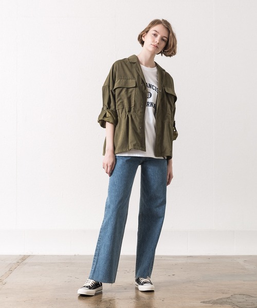 ALLUMER(アリュメール)の「フィブリルミリタリーブルゾン(ミリタリージャケット・レディース・カーキ/ブラック・1)」の16枚目の写真
