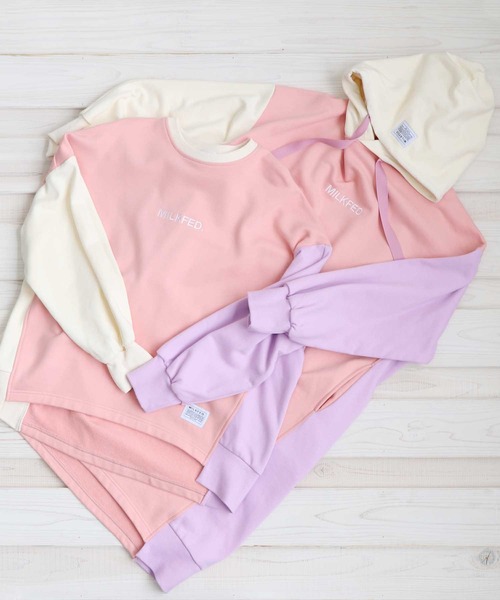 MILKFED.(ミルクフェド)の「PANELED HOODED SWEAT DRESS(ワンピース・レディース・ブラック/ライトピンク/ブルー・ONE SIZE)」の15枚目の写真
