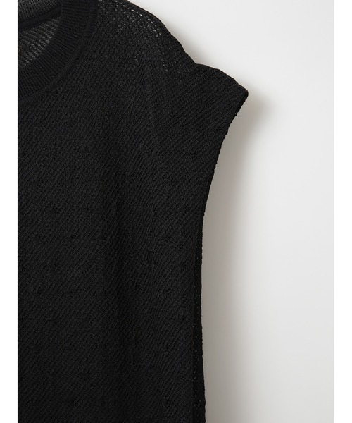 アンシェヌマンenchainement カラー切り替えモノトーンウールニット enchainement（アンシェヌマン）の「Sheer Jacquard Knit Dress