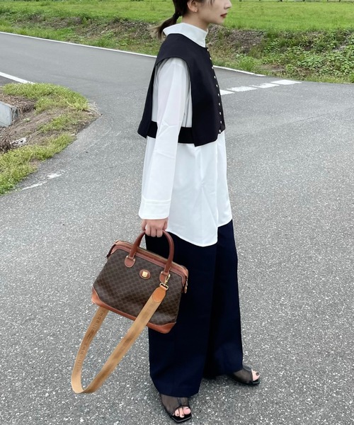 ReNorm(リノーム)の「【YUKIコラボ】2wayスタンドカラーブラウス(シャツ/ブラウス・レディース・オフホワイト/グレー・フリー)」の12枚目の写真