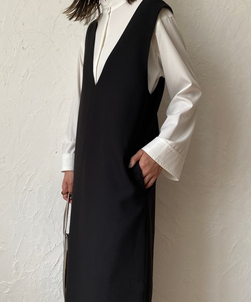 ReNorm(リノーム)の「【YUKIコラボ】2wayスタンドカラーブラウス(シャツ/ブラウス・レディース・オフホワイト/グレー・フリー)」の14枚目の写真