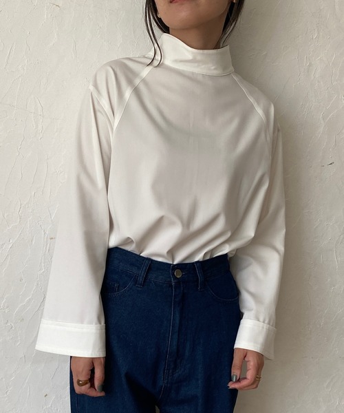 ReNorm(リノーム)の「【YUKIコラボ】2wayスタンドカラーブラウス(シャツ/ブラウス・レディース・オフホワイト/グレー・フリー)」の6枚目の写真