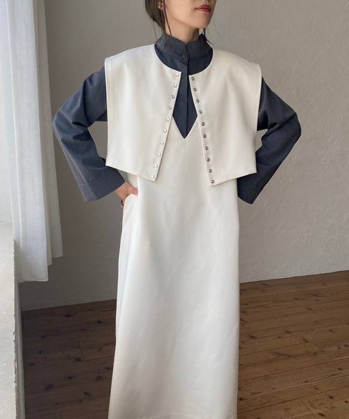 ReNorm(リノーム)の「【YUKIコラボ】2wayスタンドカラーブラウス(シャツ/ブラウス・レディース・オフホワイト/グレー・フリー)」の10枚目の写真