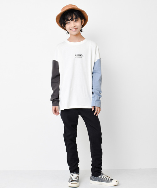 RAT EFFECT(ラットエフェクト)の「バックナロープリントロングTシャツ(Tシャツ/カットソー・キッズ・グリーン/グレー/ブラック/ライトブルー/オフホワイト/チャコールグレー・120/150/130/140/160/170)」の21枚目の写真