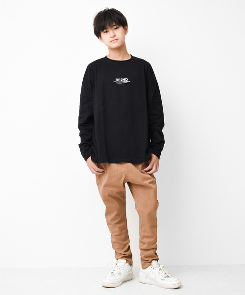 RAT EFFECT(ラットエフェクト)の「バックナロープリントロングTシャツ(Tシャツ/カットソー・キッズ・グリーン/グレー/ブラック/ライトブルー/オフホワイト/チャコールグレー・120/150/130/140/160/170)」の7枚目の写真