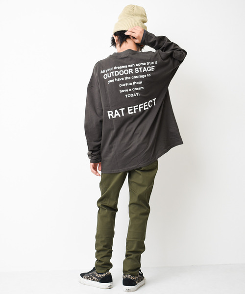 RAT EFFECT(ラットエフェクト)の「バックナロープリントロングTシャツ(Tシャツ/カットソー・キッズ・グリーン/グレー/ブラック/ライトブルー/オフホワイト/チャコールグレー・120/150/130/140/160/170)」の10枚目の写真