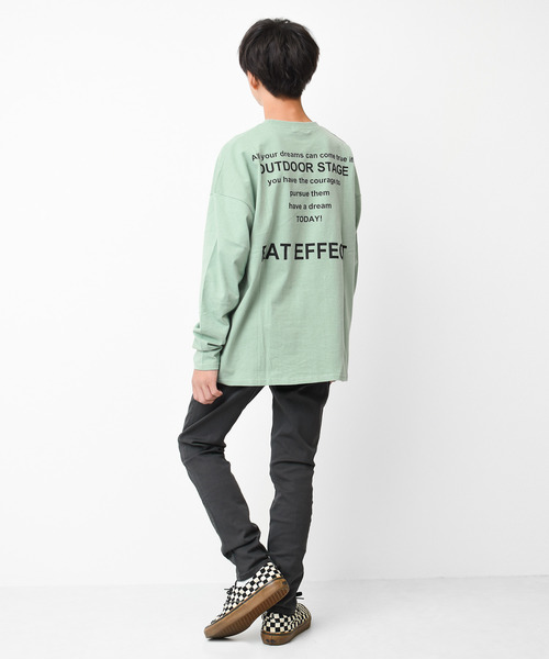 RAT EFFECT(ラットエフェクト)の「バックナロープリントロングTシャツ(Tシャツ/カットソー・キッズ・グリーン/グレー/ブラック/ライトブルー/オフホワイト/チャコールグレー・120/150/130/140/160/170)」の12枚目の写真