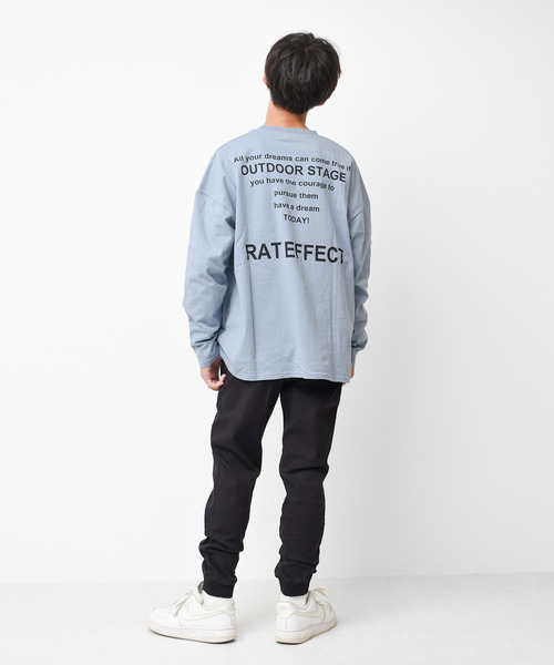 RAT EFFECT(ラットエフェクト)の「バックナロープリントロングTシャツ(Tシャツ/カットソー・キッズ・グリーン/グレー/ブラック/ライトブルー/オフホワイト/チャコールグレー・120/150/130/140/160/170)」の14枚目の写真