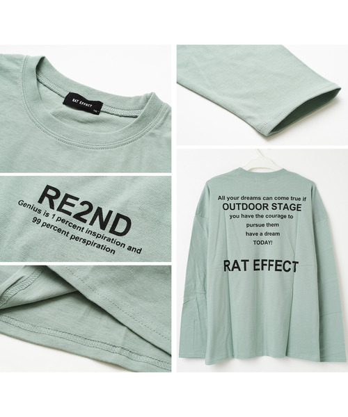 RAT EFFECT(ラットエフェクト)の「バックナロープリントロングTシャツ(Tシャツ/カットソー・キッズ・グリーン/グレー/ブラック/ライトブルー/オフホワイト/チャコールグレー・120/150/130/140/160/170)」の20枚目の写真