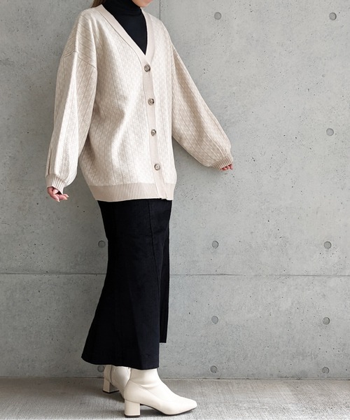 Per sist ence(パーシエンス)の「Per sist ence/パーシエンス ジャカードニットカーディガン(カーディガン/ボレロ・レディース・ブラック/ブラウン/ベージュ・FREE)」の8枚目の写真