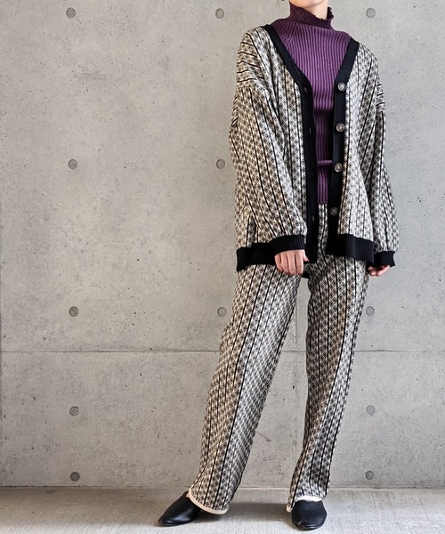 Per sist ence(パーシエンス)の「Per sist ence/パーシエンス ジャカードニットカーディガン(カーディガン/ボレロ・レディース・ブラック/ブラウン/ベージュ・FREE)」の10枚目の写真