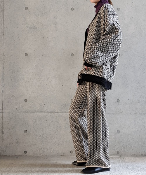 Per sist ence(パーシエンス)の「Per sist ence/パーシエンス ジャカードニットカーディガン(カーディガン/ボレロ・レディース・ブラック/ブラウン/ベージュ・FREE)」の12枚目の写真