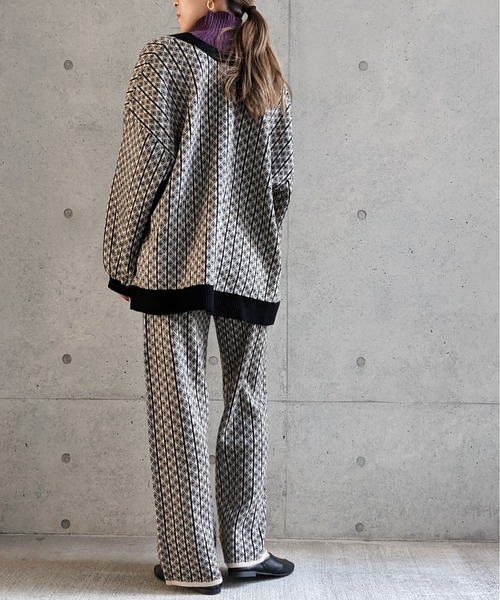 Per sist ence(パーシエンス)の「Per sist ence/パーシエンス ジャカードニットカーディガン(カーディガン/ボレロ・レディース・ブラック/ブラウン/ベージュ・FREE)」の14枚目の写真