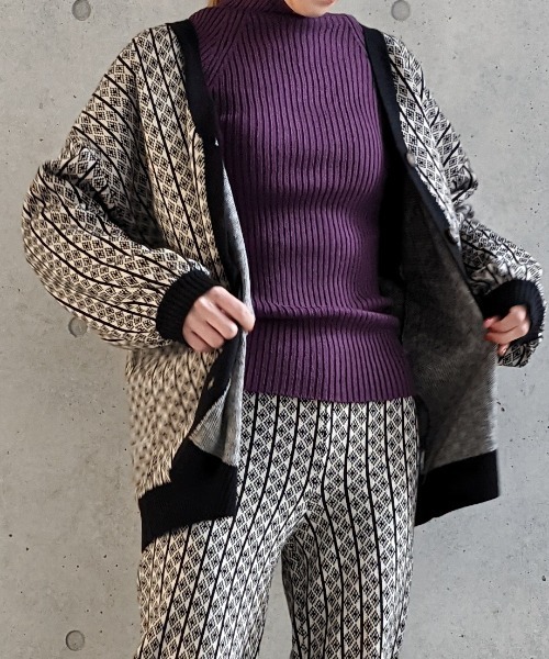 Per sist ence(パーシエンス)の「Per sist ence/パーシエンス ジャカードニットカーディガン(カーディガン/ボレロ・レディース・ブラック/ブラウン/ベージュ・FREE)」の17枚目の写真