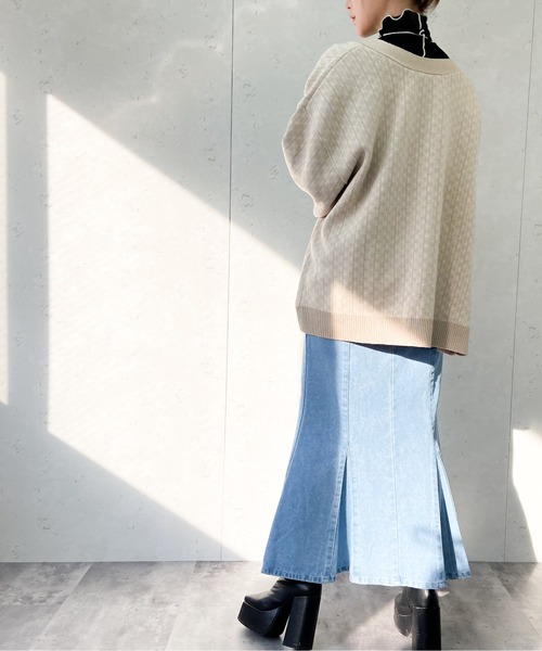 Per sist ence(パーシエンス)の「Per sist ence/パーシエンス ジャカードニットカーディガン(カーディガン/ボレロ・レディース・ブラック/ブラウン/ベージュ・FREE)」の22枚目の写真