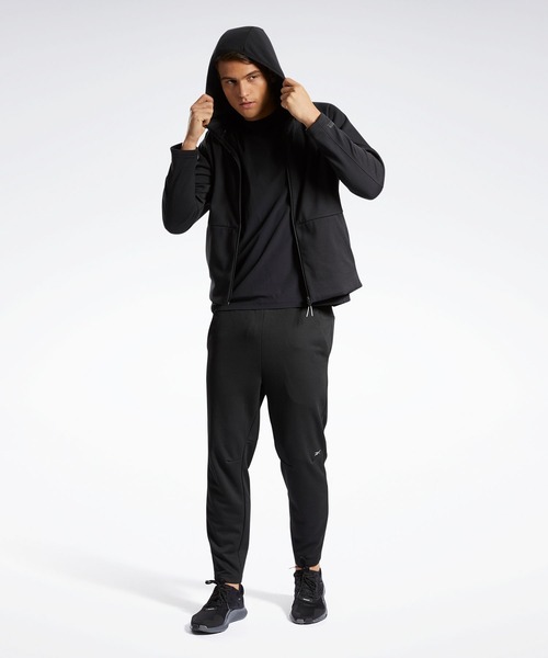 Reebok(リーボック)の「DMX トレーニング マイクロ フリース ジャケット / DMX Training Micro Fleece Jacket(パーカー・メンズ・ブラック・MEDIUM/SMALL/LARGE/X-LARGE/XX-LARGE/XXX-LARGE)」の3枚目の写真