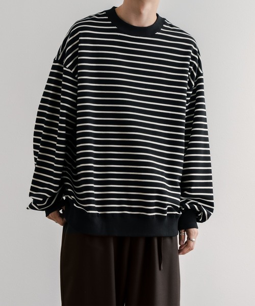 epnok(エプノック)の「ボーダールーズロンT(Tシャツ/カットソー・メンズ・オフホワイト/ブラック・SMALL/MEDIUM/LARGE)」の2枚目の写真