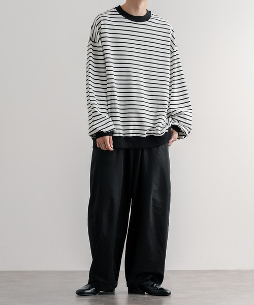 epnok(エプノック)の「ボーダールーズロンT(Tシャツ/カットソー・メンズ・オフホワイト/ブラック・SMALL/MEDIUM/LARGE)」の7枚目の写真