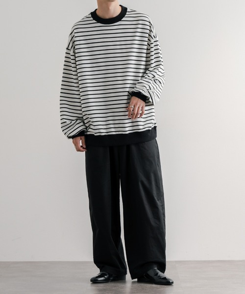 epnok(エプノック)の「ボーダールーズロンT(Tシャツ/カットソー・メンズ・オフホワイト/ブラック・SMALL/MEDIUM/LARGE)」の8枚目の写真