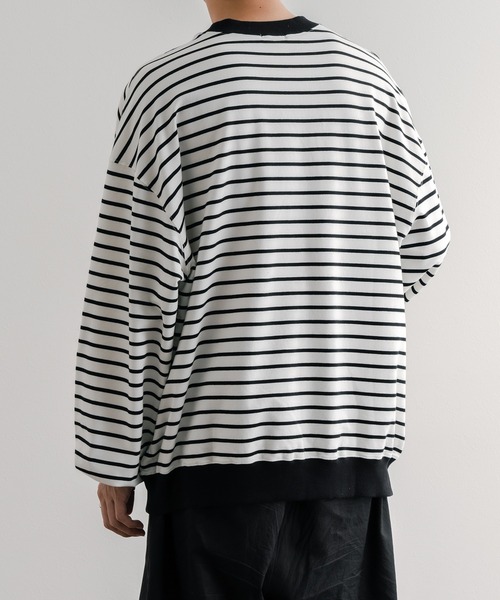 epnok(エプノック)の「ボーダールーズロンT(Tシャツ/カットソー・メンズ・オフホワイト/ブラック・SMALL/MEDIUM/LARGE)」の5枚目の写真