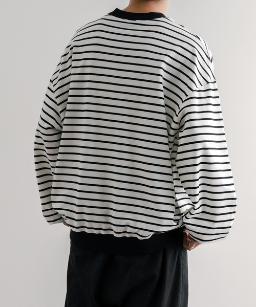 epnok(エプノック)の「ボーダールーズロンT(Tシャツ/カットソー・メンズ・オフホワイト/ブラック・SMALL/MEDIUM/LARGE)」の6枚目の写真