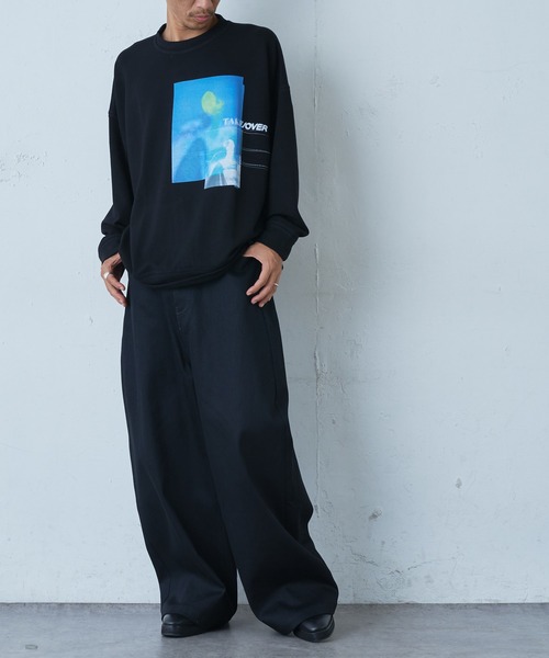 Lui's（ルイス）の「HYBRIDA プリントカットソー（スウェット・メンズ・ホワイト/ブラック/グリーン・FREE）」の6枚目の写真