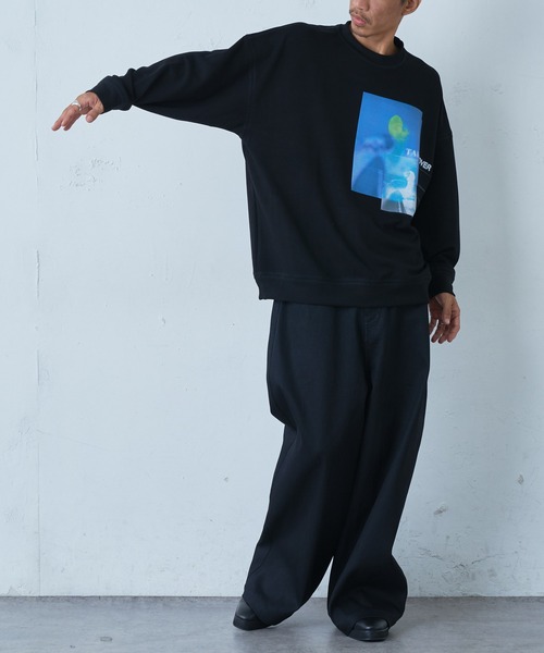 Lui's（ルイス）の「HYBRIDA プリントカットソー（スウェット・メンズ・ホワイト/ブラック/グリーン・FREE）」の8枚目の写真