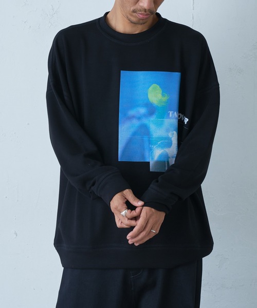 Lui's（ルイス）の「HYBRIDA プリントカットソー（スウェット・メンズ・ホワイト/ブラック/グリーン・FREE）」の11枚目の写真