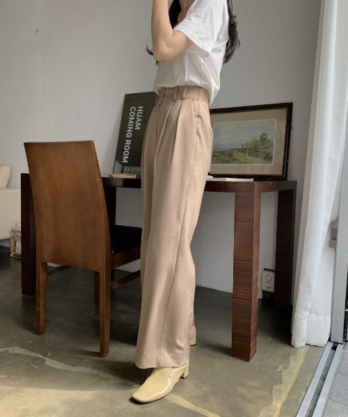 mood for a day（ムードフォーアデイ）の「biscuit slacks / ワイドスラックスパンツ（スラックス・レディース・ベージュ・FREE）」の16枚目の写真