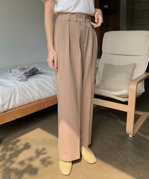 mood for a day（ムードフォーアデイ）の「biscuit slacks / ワイドスラックスパンツ（スラックス・レディース・ベージュ・FREE）」の10枚目の写真