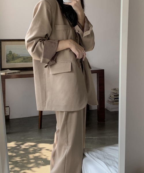 mood for a day（ムードフォーアデイ）の「biscuit slacks / ワイドスラックスパンツ（スラックス・レディース・ベージュ・FREE）」の2枚目の写真