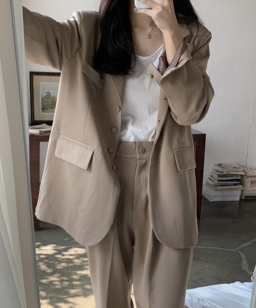 mood for a day（ムードフォーアデイ）の「biscuit slacks / ワイドスラックスパンツ（スラックス・レディース・ベージュ・FREE）」の4枚目の写真