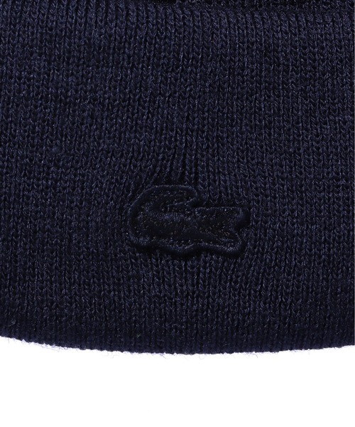 LACOSTE(ラコステ)の「LACOSTE/ラコステ アクリルウールワッチ ニット帽(ニットキャップ/ビーニー・メンズ・ネイビー・FREE)」の3枚目の写真