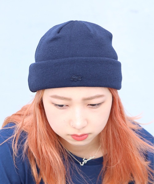 LACOSTE(ラコステ)の「LACOSTE/ラコステ アクリルウールワッチ ニット帽(ニットキャップ/ビーニー・メンズ・ネイビー・FREE)」の7枚目の写真