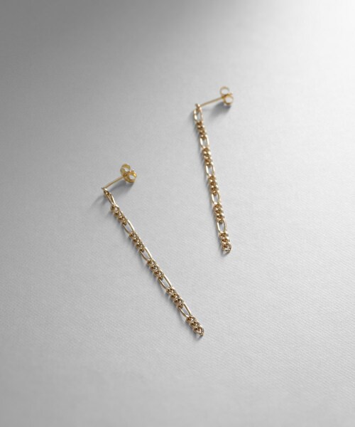 COCOSHNIK（ココシュニック）の「K18 3:1キヘイチェーン スタッドピアス（ピアス（両耳用）・レディース・ホワイト系その他7・00）」の10枚目の写真