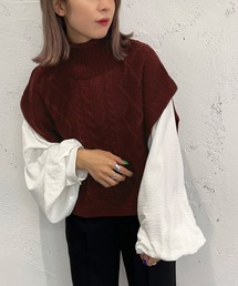 apres jour mignon | ロールハイネックケーブルベスト【ZOZOTOWN限定アイテム】(ベスト)