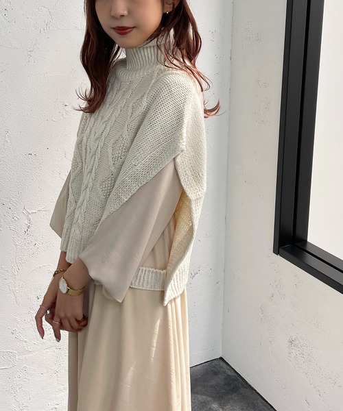 apres jour mignon（アプレジュールミニョン）の「ロールハイネックケーブルベスト【ZOZOTOWN限定アイテム】（ベスト・レディース・ボルドー/アイボリー/ブラック・X-LARGE/フリー）」の19枚目の写真