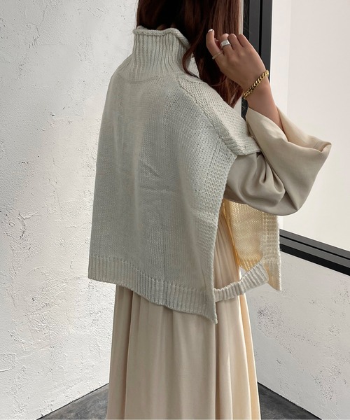 apres jour mignon（アプレジュールミニョン）の「ロールハイネックケーブルベスト【ZOZOTOWN限定アイテム】（ベスト・レディース・ボルドー/アイボリー/ブラック・X-LARGE/フリー）」の8枚目の写真