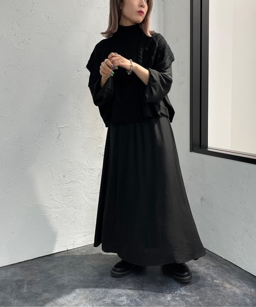 apres jour mignon（アプレジュールミニョン）の「ロールハイネックケーブルベスト【ZOZOTOWN限定アイテム】（ベスト・レディース・ボルドー/アイボリー/ブラック・X-LARGE/フリー）」の14枚目の写真