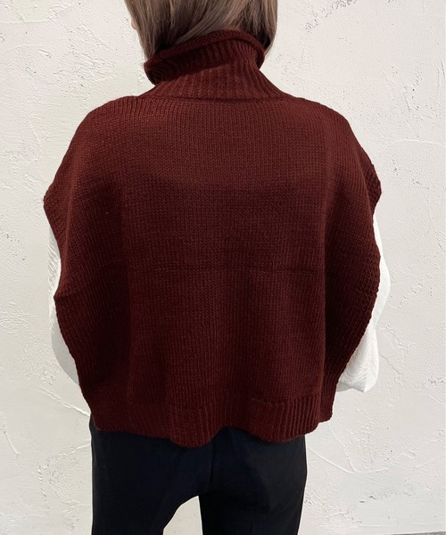 apres jour mignon（アプレジュールミニョン）の「ロールハイネックケーブルベスト【ZOZOTOWN限定アイテム】（ベスト・レディース・ボルドー/アイボリー/ブラック・X-LARGE/フリー）」の18枚目の写真