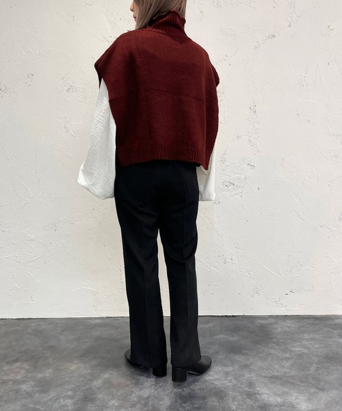 apres jour mignon（アプレジュールミニョン）の「ロールハイネックケーブルベスト【ZOZOTOWN限定アイテム】（ベスト・レディース・ボルドー/アイボリー/ブラック・X-LARGE/フリー）」の10枚目の写真