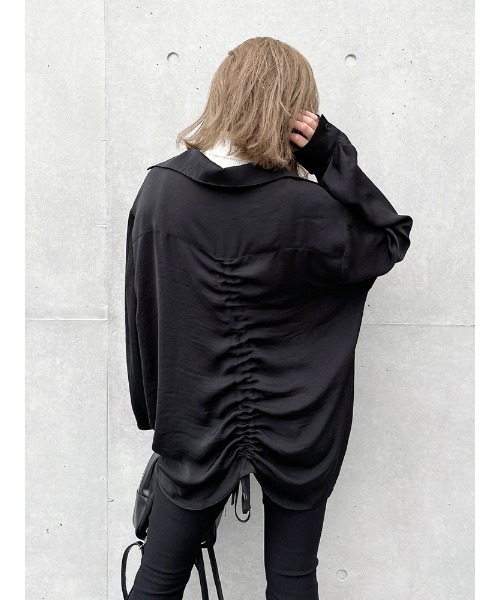 ENVYM（アンビー）の「ギャザールーズＳＨ（シャツ/ブラウス・レディース・ホワイト/ブラック/グリーン・FREE）」の9枚目の写真