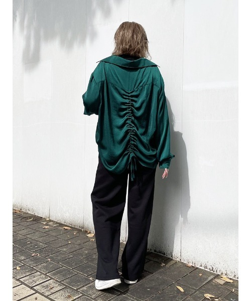 ENVYM（アンビー）の「ギャザールーズＳＨ（シャツ/ブラウス・レディース・ホワイト/ブラック/グリーン・FREE）」の11枚目の写真