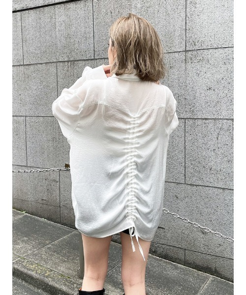 ENVYM（アンビー）の「ギャザールーズＳＨ（シャツ/ブラウス・レディース・ホワイト/ブラック/グリーン・FREE）」の18枚目の写真