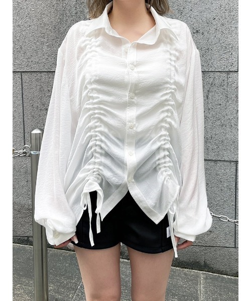 ENVYM（アンビー）の「ギャザールーズＳＨ（シャツ/ブラウス・レディース・ホワイト/ブラック/グリーン・FREE）」の19枚目の写真